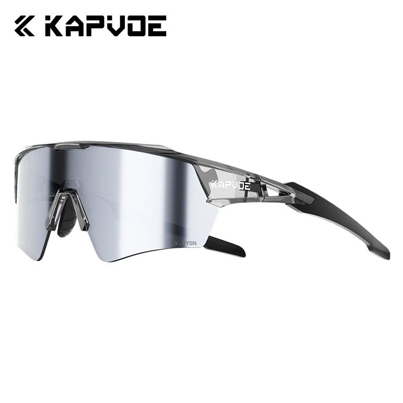 Kapvoe Hiking Eyewear Cycling Glasses UV400 Photochromic Sunglasses for Men Women Bike MTB Outdoor Riding Driving Running