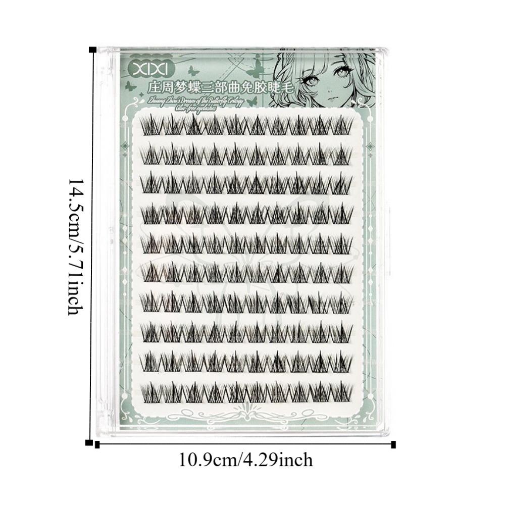 100Clusters Self-adhesive False Eyelashes 5D Segmented Eyelashes Bundles Eyelashes Extension  Women