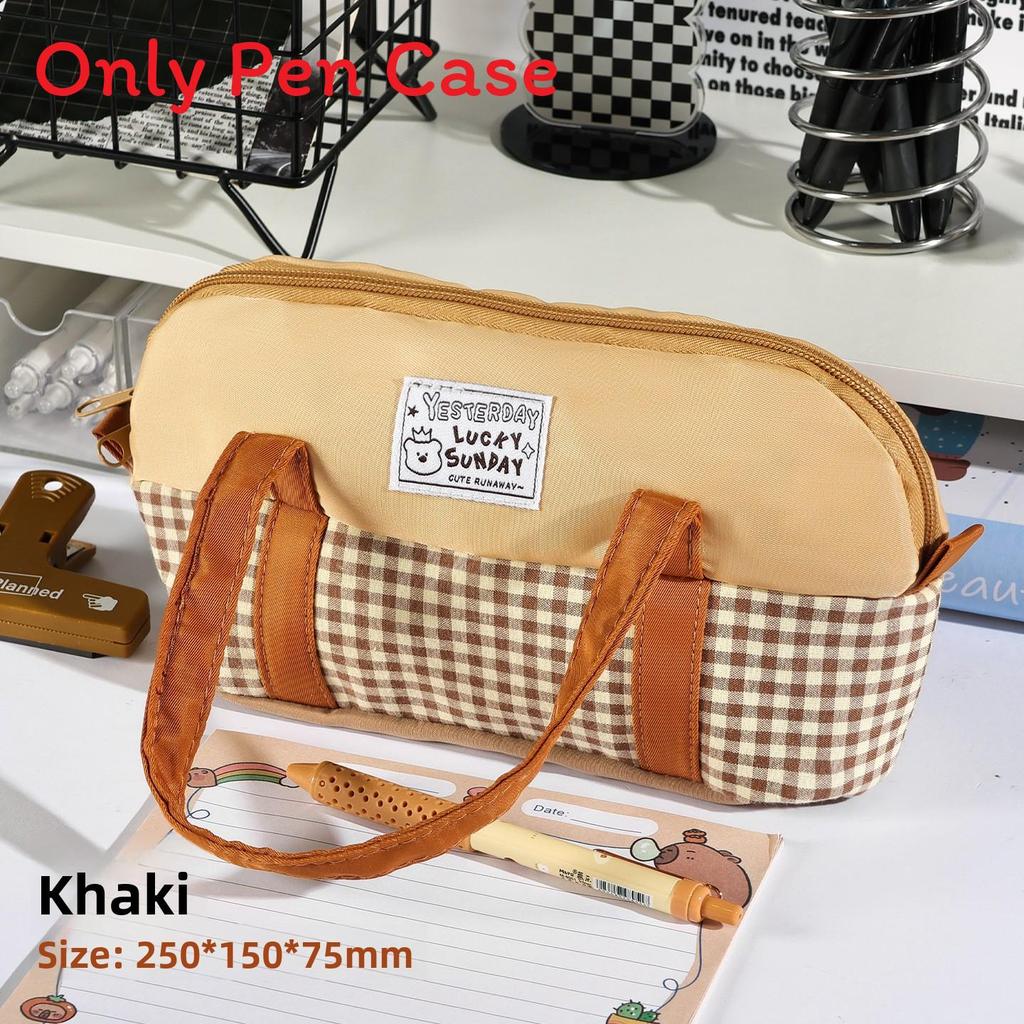Denim Dual Color Pencil Case With Multi Functional Storage For School And Office Use