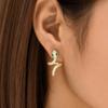 Light Luxury Niche Design, Snake Shaped Surround Earrings, Cool Style, Exotic Spirit Snake Green Eyes, Trendy and Cool