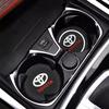 2Pcs Car Badge Coasters Silicone Non-Slip Water Cup Mat Drink Pad For Toyota 86 Mirai Supra Prado Alphard Crown Vellfire Sequoia