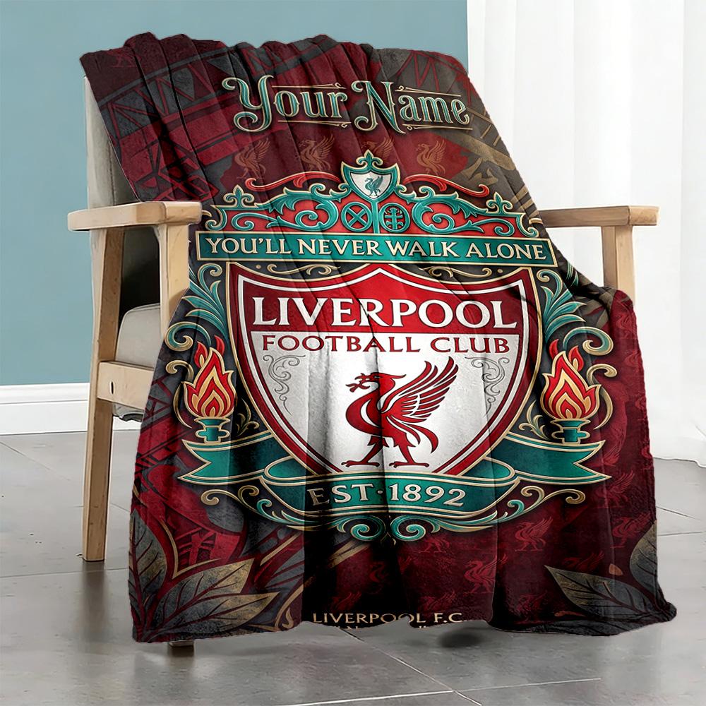 Liverpool Fc Customize Your Name Blanket Lightweight Customizable Blanket Soft Cozy For Office Home Decor Bed Couch Allseason Use