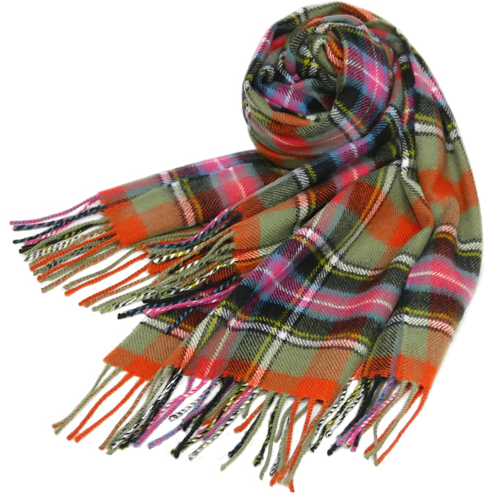 Lochcarron Lambswool Tartan Check Scarf of Made in UK Large, 100% (Bruce Kinnaird), Scotland,