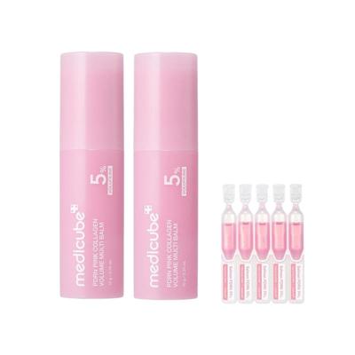 PDRN Pink Collagen Volume Multi Balm, Elasticity & Glow Care, 10g (2-Pack + 5 Bonus Serum Samples)