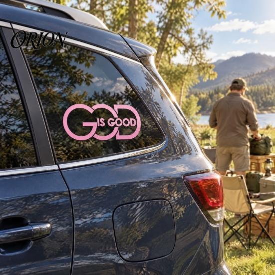 Car Body Trim Stickers God Is Good Sticker, Reflective Waterproof PVC Decal, Scratch Cover Decals Sunproof Exterior Decoration Accessories for Trucks