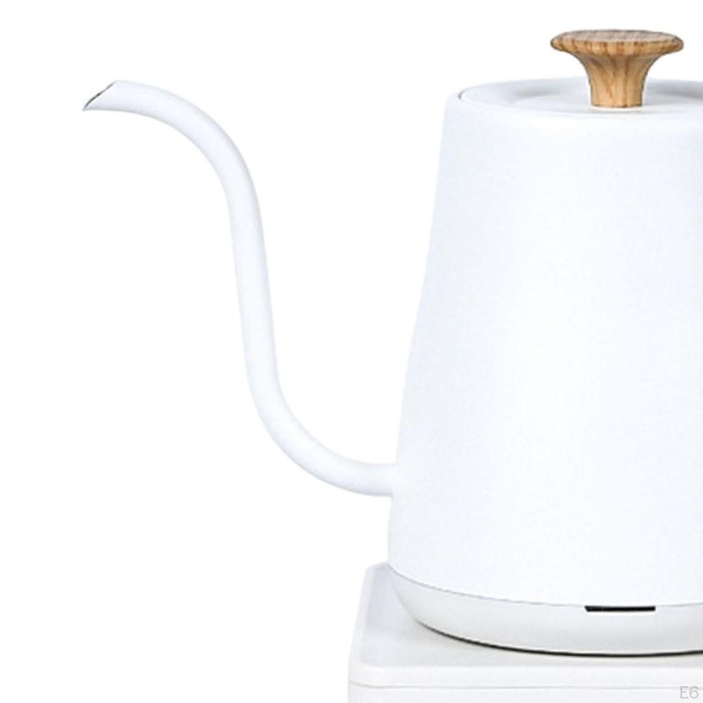 Nerezová elektrická konvice na přípravu čaje, vaření vody, překapávanou kávu, černá s texturou dřeva