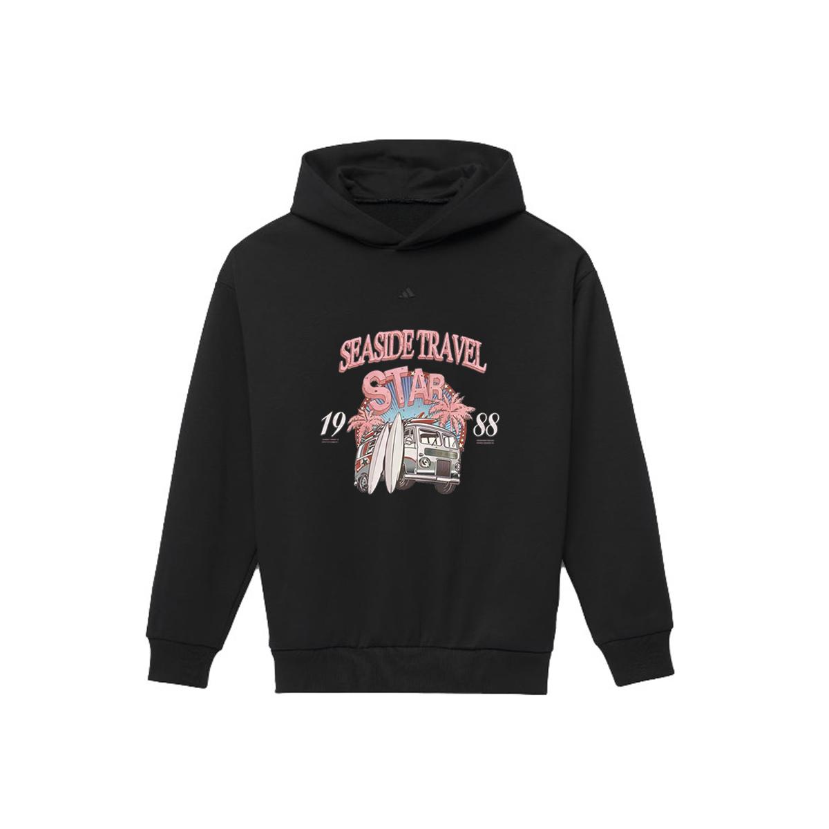 

Adidas BNK 1988 Beach Graffiti Casual Solid Color Brand Logo Letter Print Knitted Hoodie Unisex Hoodies Black IN4243(ГРУППА40-1988) S