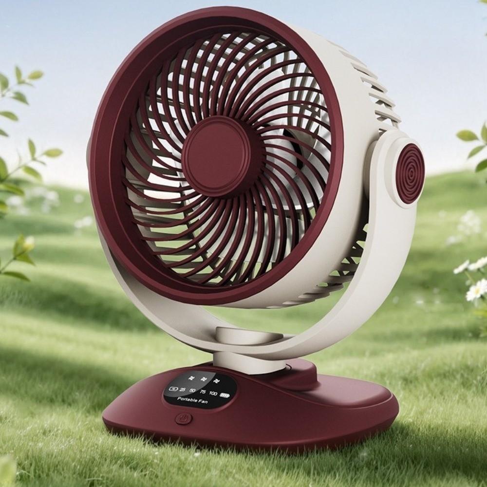 LED Digital Display Air Circulation Fan Type-c Rechargeable Outdoor Camping Fan  Bedroom