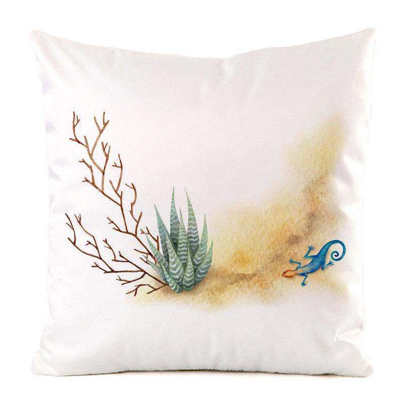 "Fresh and Gentle" Cactus Collection Digital printing short plush pillow covers for car sofa office cushion cover home goods