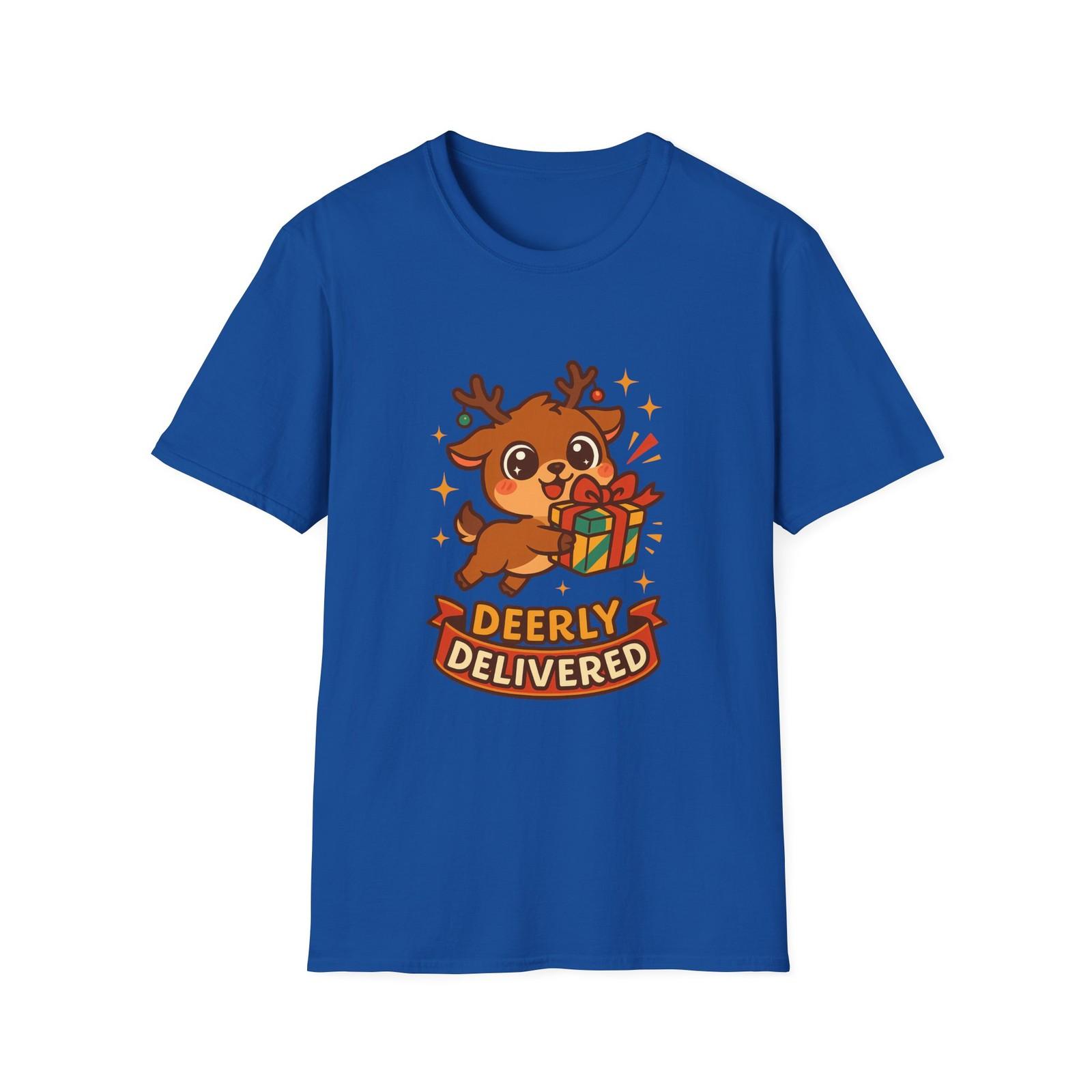 Unisex Softstyle T-Shirt Mens Womens Tees Top Chibi Reindeer Gift Ornament Antlers Christmas 3XL