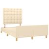Bed Frame Without Mattress Cream 120x190 Cm Fabric