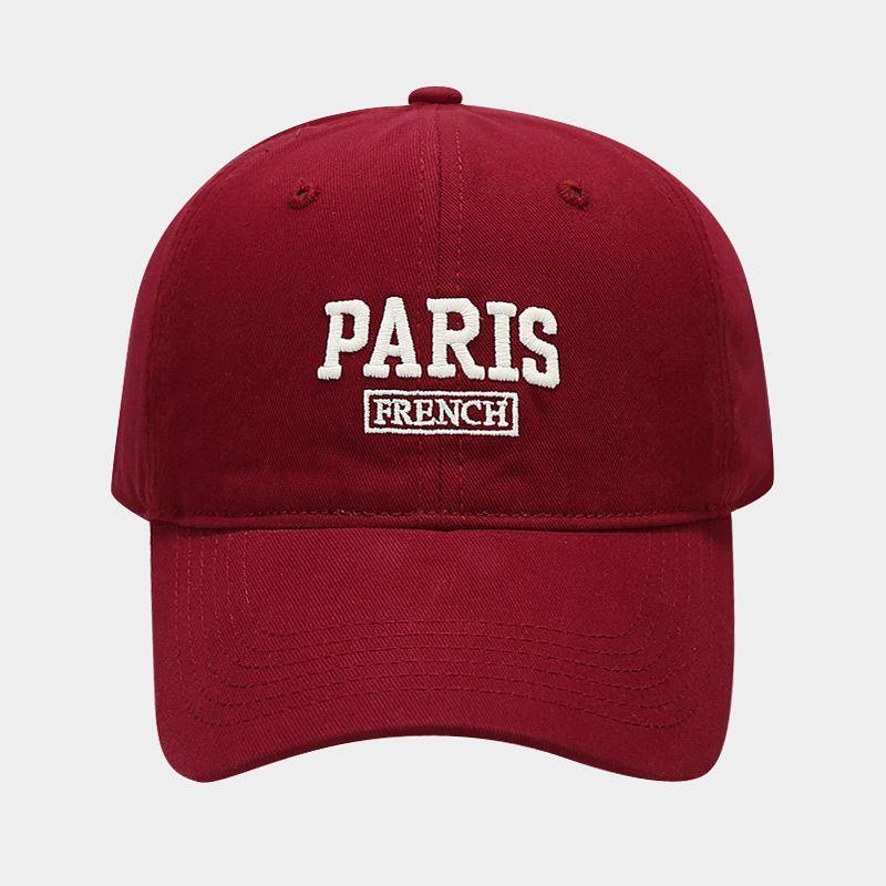 Simple PARIS letter embroidered baseball cap spring and summer versatile sunscreen visor, couple soft top cap