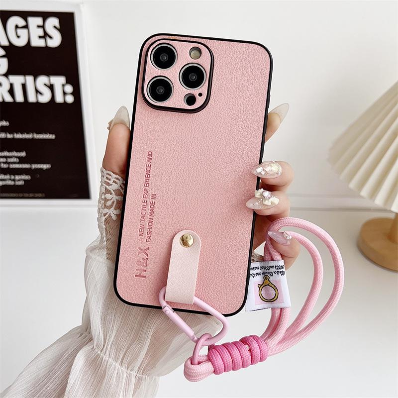 

Lychee Pattern iPhone 16 Pro Max Case with Hand Strap - Fits iPhone 12/13/14/16 Models 16 Pro Max