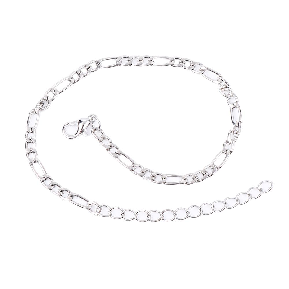 Width:3mm Unisex Womens Chain 1 Pcs Figaro Link Gold&Silver Jewelry Anklet Bracelet Ankle