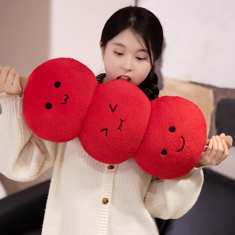 Cartoon Red Candied Haws Styling Doll Plush Toy Doll Festive Rag Doll Sofa Pillow Children's Gift