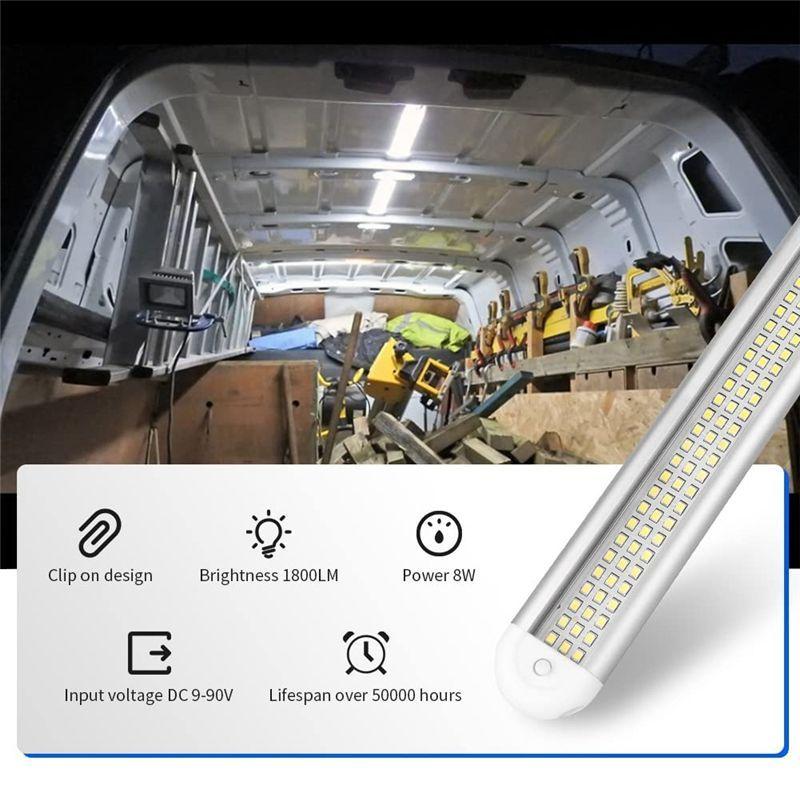 Precise LED Interior Light Bar 120Leds 12W With ON/Off Switch For Truck Van RV Trailer Boat Car, 4Pack