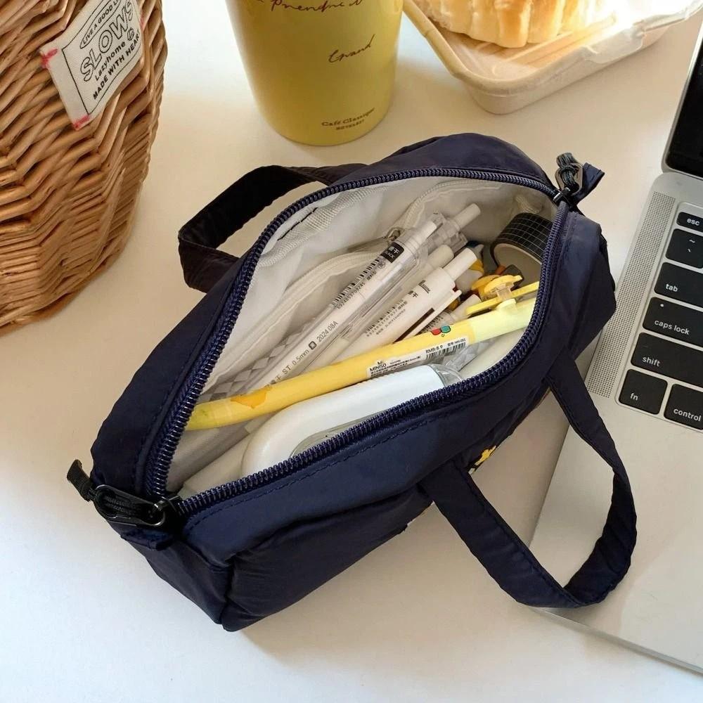 Embroidered Dog Cartoon Pencil Case Print Puppy Pencil Pouch  Stationery Holder