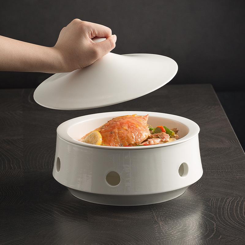 Agritainment Creative Heating Furnace Tableware Hotel Clubhouse Seat Serving Plate Liao Ginseng Soup Cup Abalone Wing Buddha Jumps Over The Wall Insul