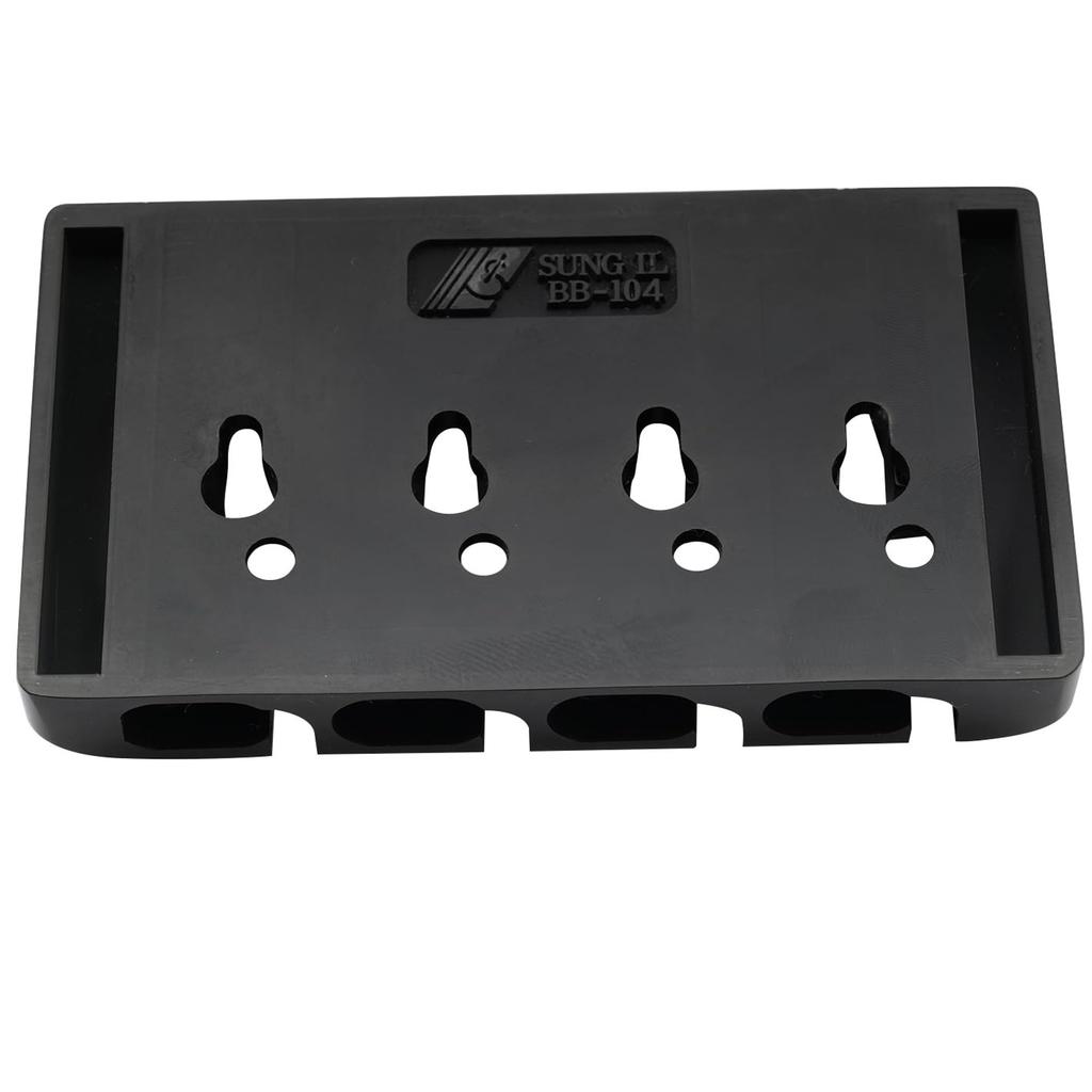 Musiclily Pro 19mm Pitch Solid Zinc 4-String Bass Bridge, Black