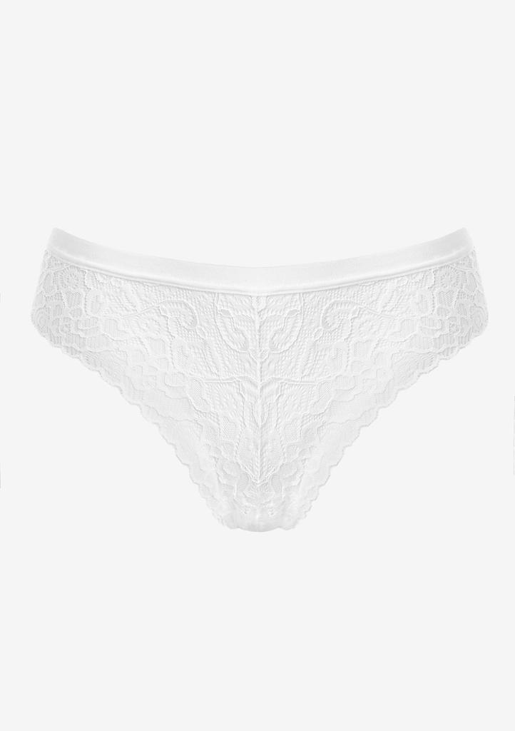 Women's White Lace Brazilian Briefs Ortensia Pierre Cardin