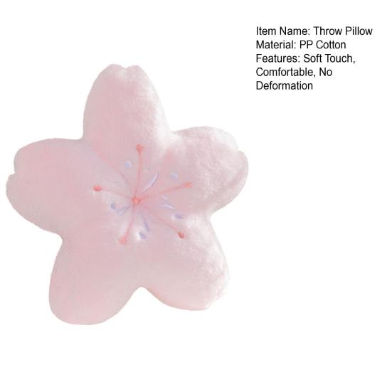 Plush Toy Cherry Blossom Shape Comfortable Touch Full Filling Smell-less Fine Workmanship Cushion No Deformation Kawaii Flower Plush Pillow Household