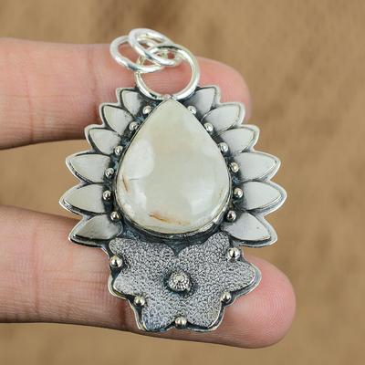 Natural Scolecite Gemstone Pendant 925 Sterling Silver Indian Jewelry For Girls