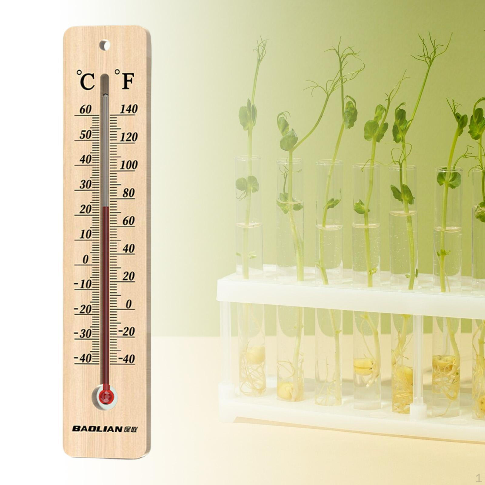 

Wooden Wall Thermometer Double Scales Garden Creative Easy Read Hanging Decor 20cmx3.9cmx0.7cm