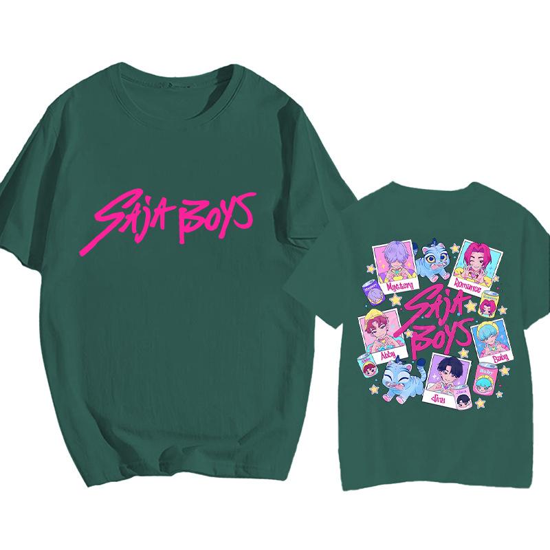 Anime KPop Demon Hunters T-shirt Summer Saja Boys Print Men Women Short Sleeve Y2k Top Summer Oversized Unisex Streetwear Tee 9 Colors
