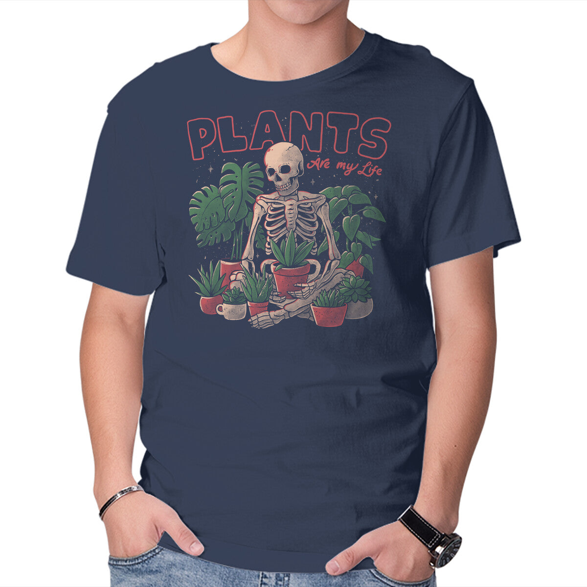Unisex Crew Neck T-Shirt Plants Are My Life Graphic Short Sleeve Casual Tee S