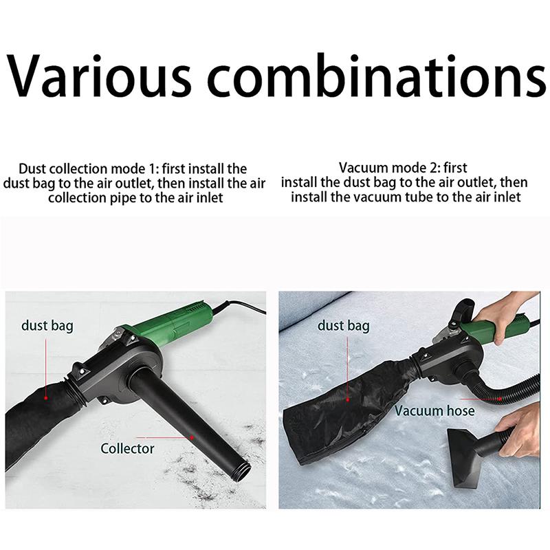 2-in-1 Converter Tool Angle Grinder Converted Into Blower Vacuum Cleaner Kit Blow Suction Sawdust Dust for Your House Accessory