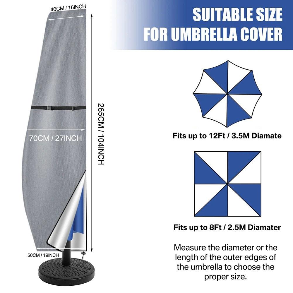 Outdoor Anti-UV Protective Cover Waterproof Patio Umbrella Cover with Zipper Outdoor Umbrella Cover for Outdoor Umbrellas