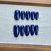 5in1 Toolkit+HANDMADE Press On Nails Glossy Solid Color Deep Sea Blue Phototherapy Fake Nail Patch Artificial Nail Reusable
