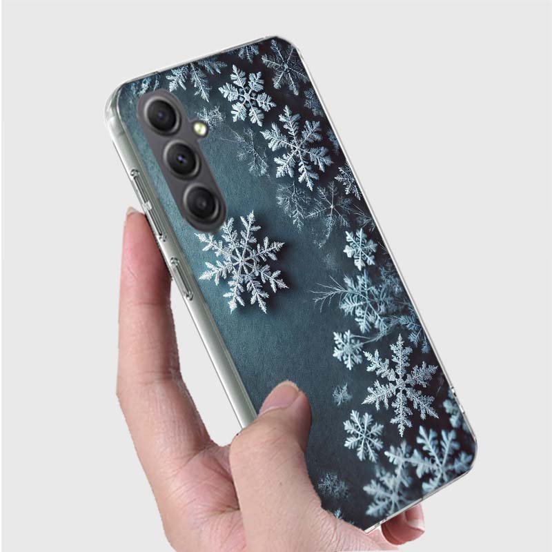 Snowflake Winter White Snow Christmas Phone Case for Samsung A16 A26 A36 A56 A17 A37 A57 A07 A06 A02S A03 A04S A05S Galaxy Note