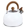 2.5L Stainless Steel Whistling Kettle Thicken Rust Prevention Universal Water Kettle Flat Bottomed Kette White