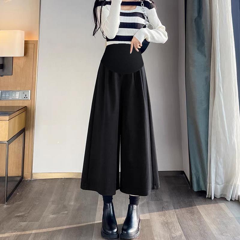 

Petite Maternity Wool Coat & Wide-Leg Pants Set for Autumn/Winter 2XL чорний