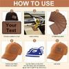 ABFS 180 Pcs Leatherette Blank Hat Patches Iron On Leatherette Patch Rustic Faux Leather Patches For Jacket Backpack