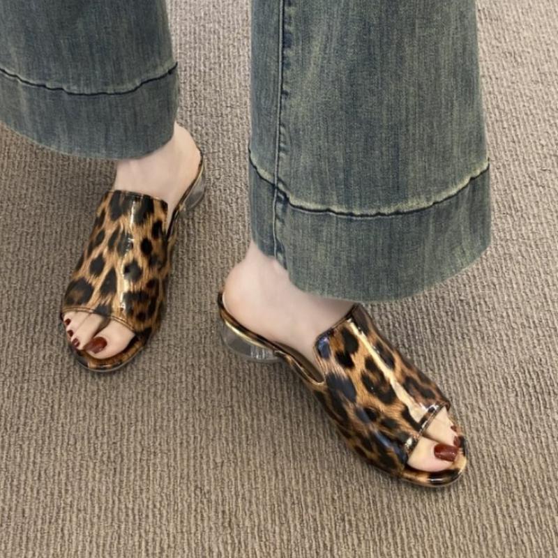 Fashion 2025 New Low Heel Soft Bottom Outdoor Cool Dragging Large Summer Sandals Half Dragging Fish Mouth Summer Outerwear
