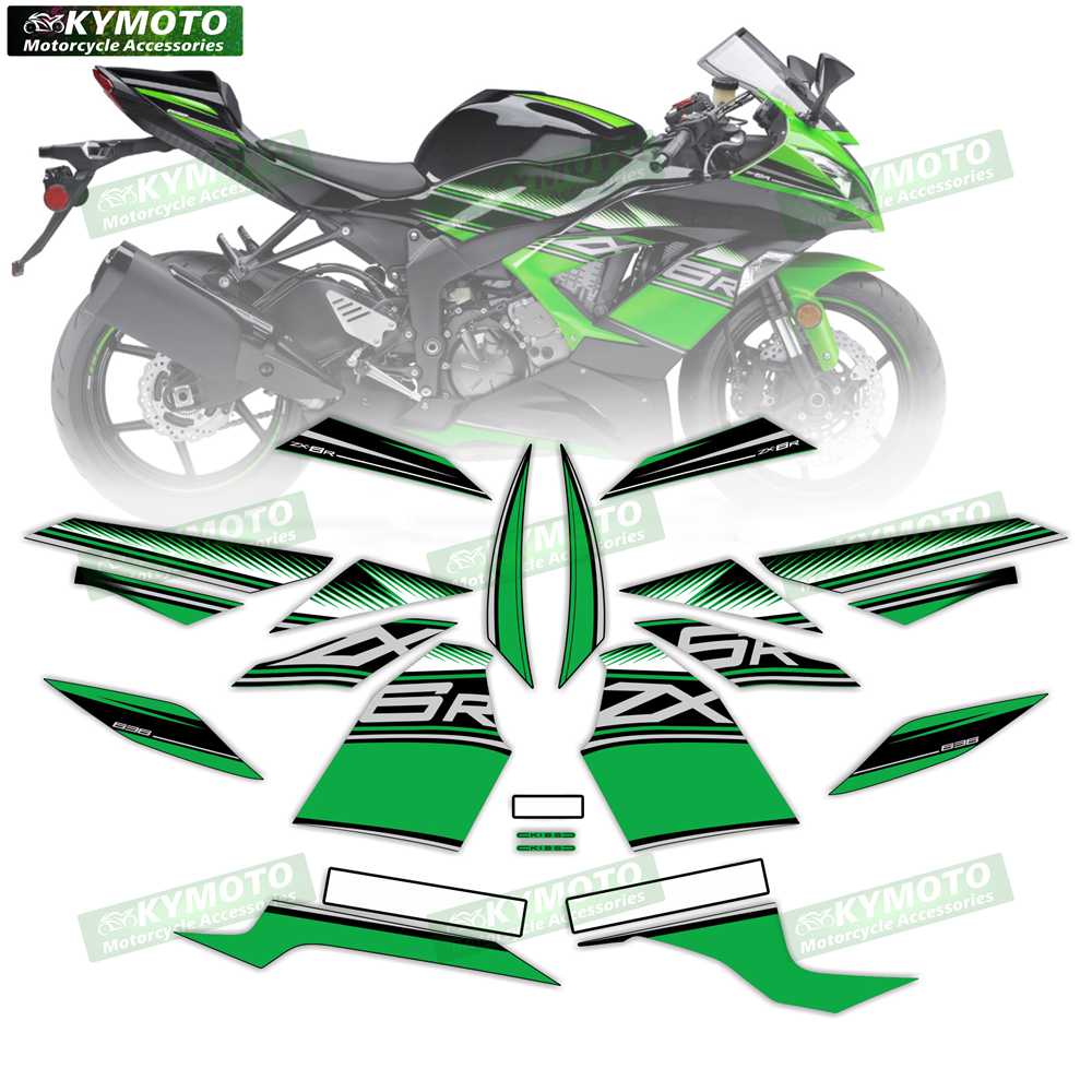 For ZX-6R ZX6R 636 2013 2014 2015 2016 2017 2018 motorcycle accessories fairing reflective stickers full vehicle kit decoration