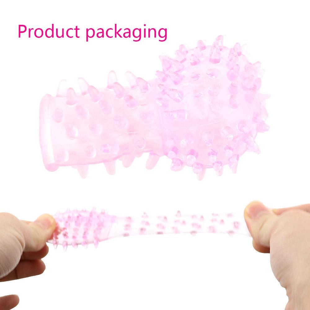 Women's G-Spot Finger Stall Koukou Caterpillar Condom Barbed Crystal Finger Stall Exotic Condom Sex Adult Supplies