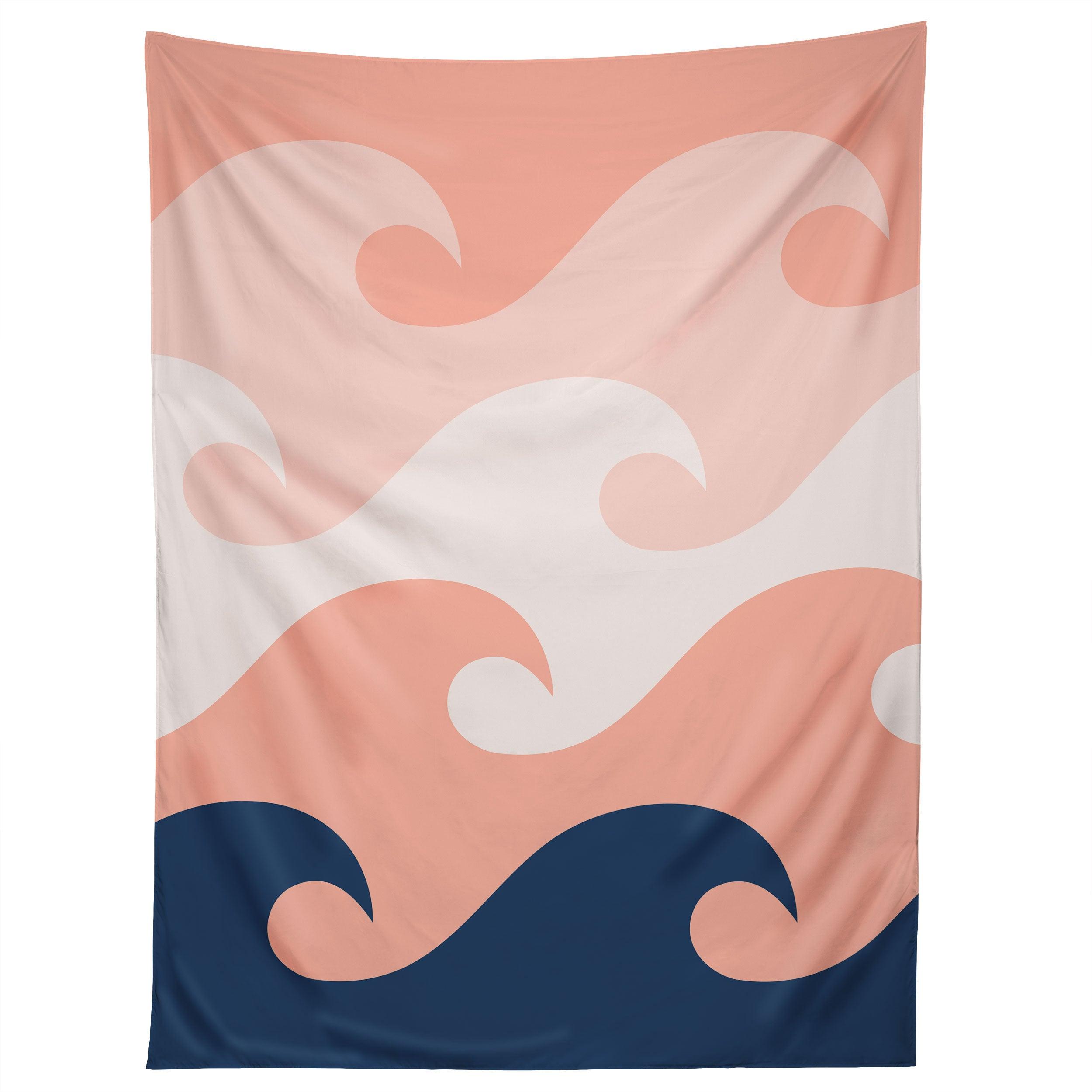 SUNSET OCEAN WAVES tapestry 75x100