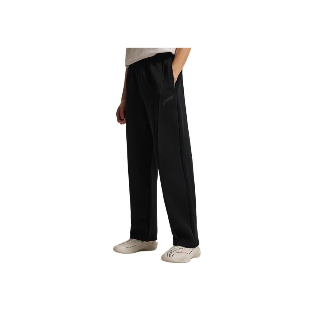 Li-Ning Comfortable Breathable Straight Leg Knitted Sports Pants Men Bottoms Black AKLV133-2