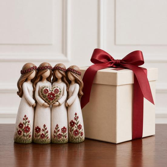 Statuie Frăție, Surori Pentru Totdeauna Sculptură din Rășină Făcută Manual cu 2, 3, 4 Figurine de Surori, Cadouri de Prietenie pentru Femei