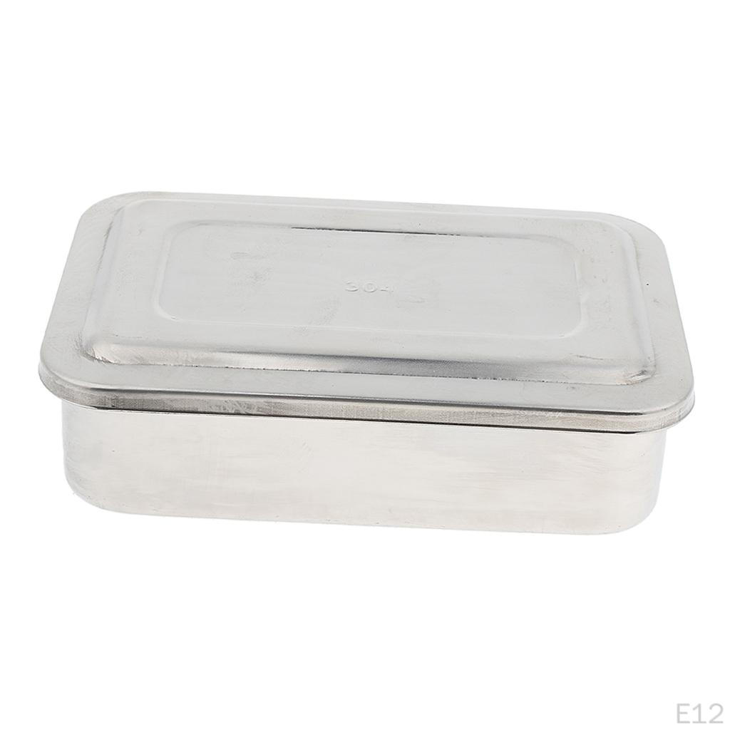 Instrument Box W/ Lid, Made of Durable Stainless Steel, Perfect for Use, , Manicure. Etc