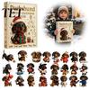 Festive Desktop Ornaments 2026 Dachshund Advent Calendar, 24 Days Christmas Dog Collectible Set, Pcs Decorative Hanging Charms 2D Acrylic Holiday