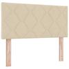 Box Spring Bed with Cushions and Headboard Cream Color 190 x 90 cm Fabric