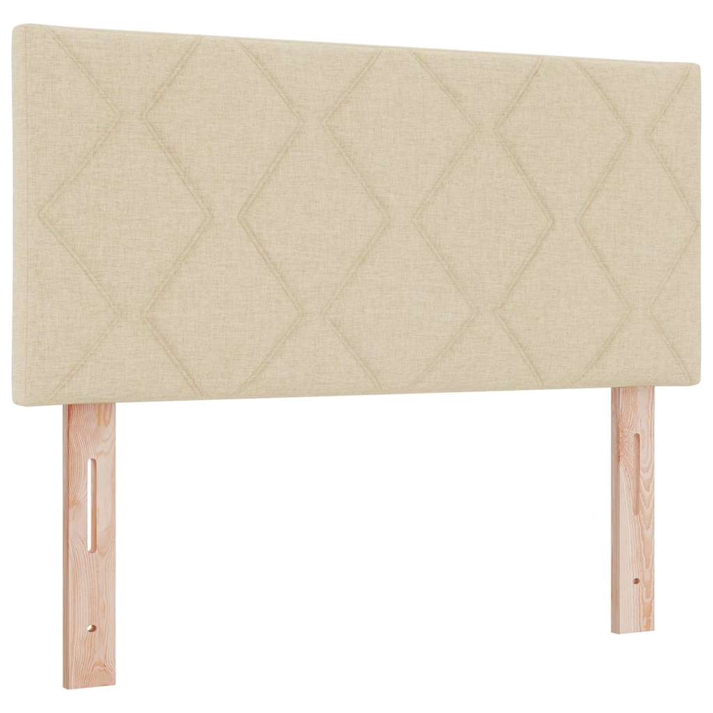 Box Spring Bed with Cushions and Headboard Cream Color 190 x 90 cm Fabric