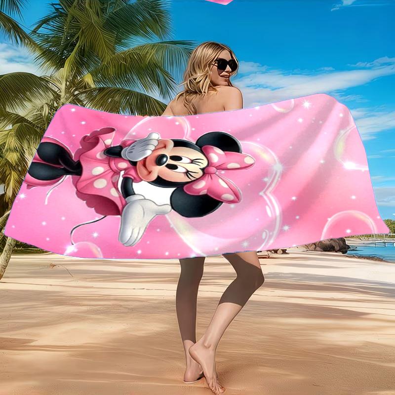 Mouse Couple Artwork Printed Microfiber Beach Towel, Soft And Absorbent, Quick-Dry, Ideal for Summer Travel, Beach Essential, Swimming Pool