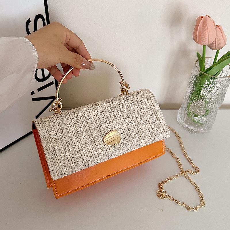 Handbag Small Bag Women's New Weaving Fashion Personality Shoulder Handbag Bag Girl High Sense