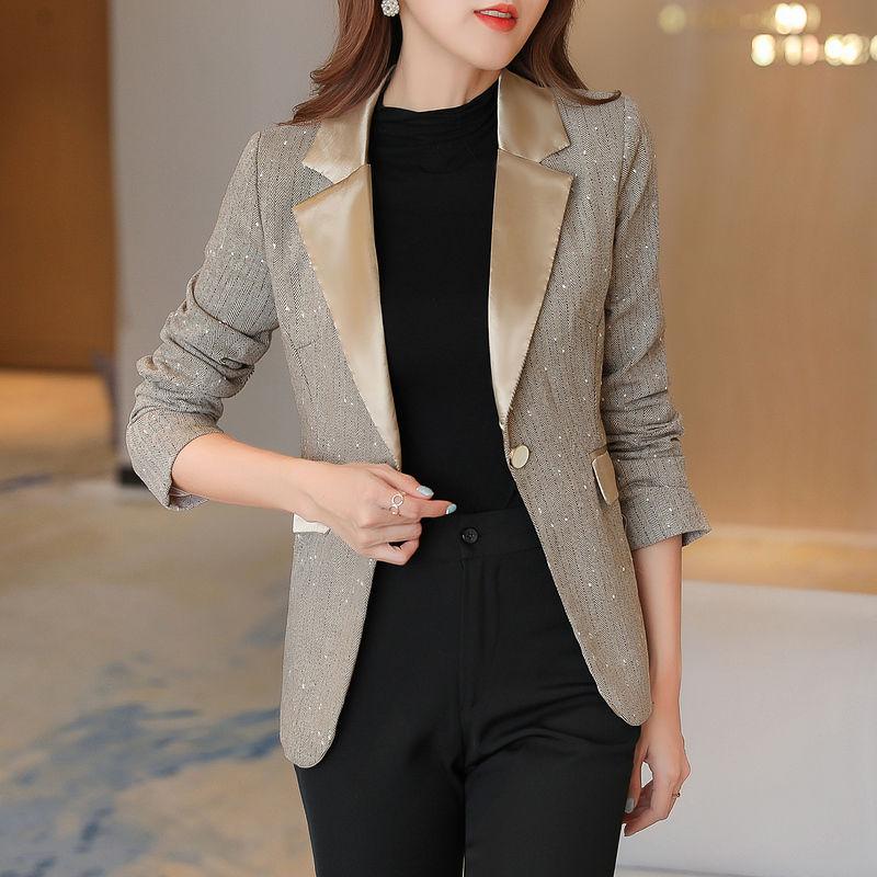 Women Blazer Jacket Autumn Spring Fashion Slim Fit Casual Office Suit Coat