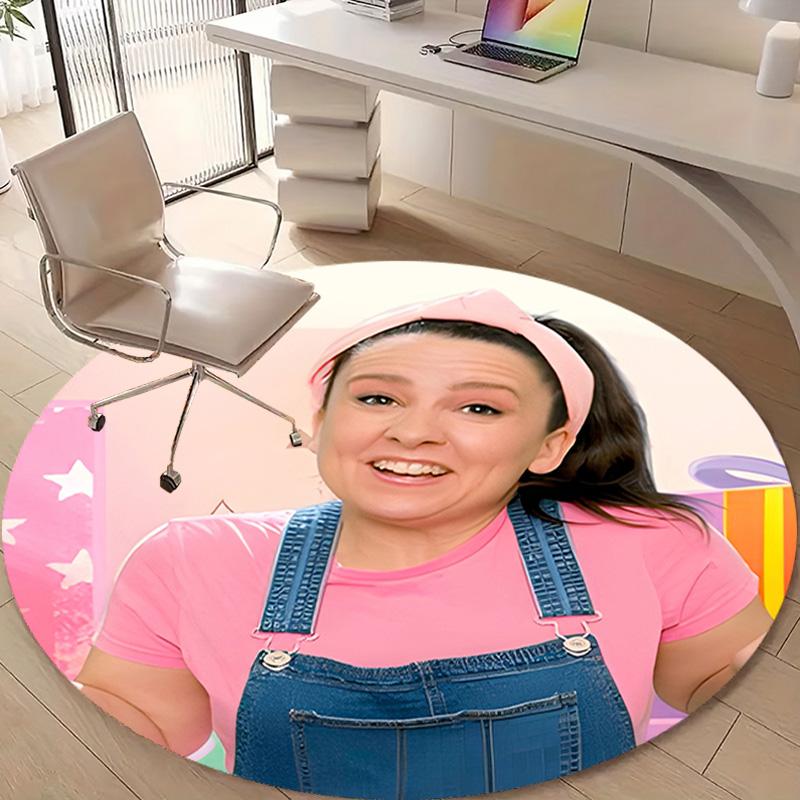 1pc Ms Rachel1 Design Printed Area Round Carpet for Bedroom Living Room Home Decor Rugs Mat Non Slip Mat Rug for Bedside